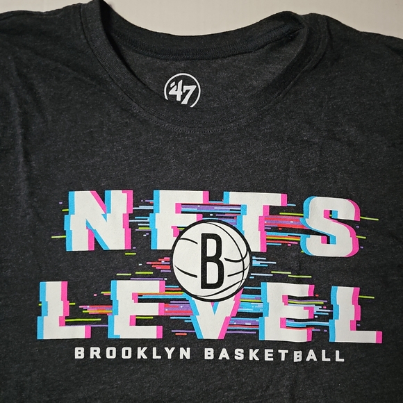 '47 Nets Level Brooklyn Nets Club T-Shirt NBA Basketball Men 2XL NWT Black New - Picture 3 of 5